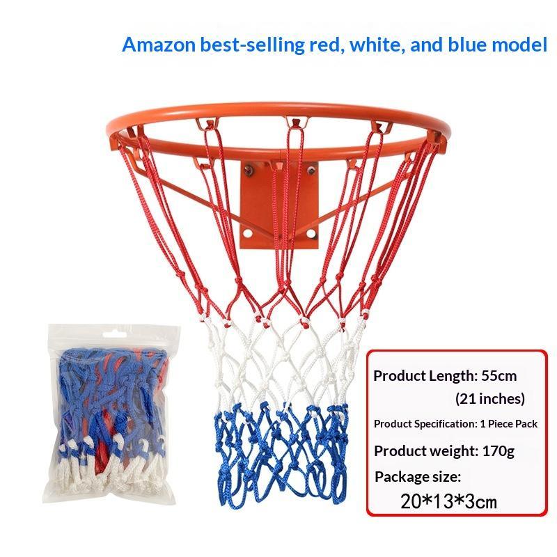 Kraftig Basketballnet Holdbart Flettet Nylon Flere Farver Til Banbrug