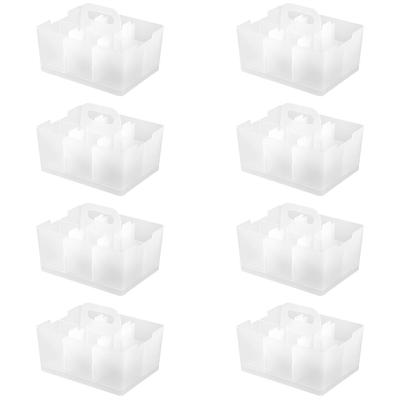 JEJ Astage Storage Box, Desk Tote, Mini Desk Organizer, Clear, Stackable, Made In Japan, 21.5cm Wide X 16.3cm Deep X 14.5cm High, Set of 8