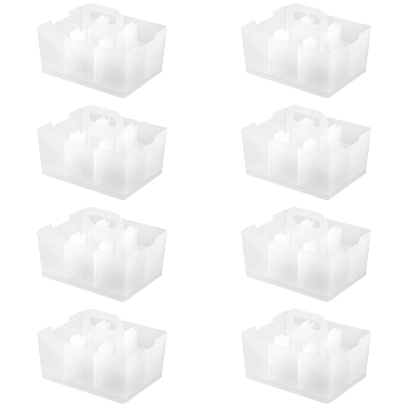 

JEJ Astage Storage Box, Desk Tote, Mini Desk Organizer, Clear, Stackable, Made in Japan, 21.5cm Wide x 16.3cm Deep x 14.5cm High, Set of 8