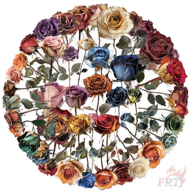 50Pcs/Set Romantic Dried Rose Series 01 PET Stickers Waterproof DIY Fashion Doodle Decals Stickers