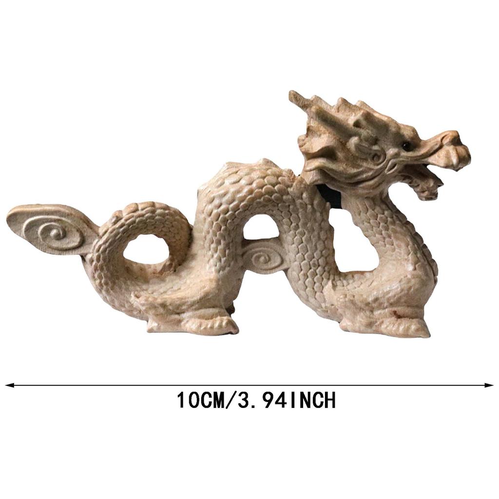 Table Decoration & Accessories Wood Dragon Statue Sculpture Figurine Desktop Ornaments Decoration Dragon Carved Figurine