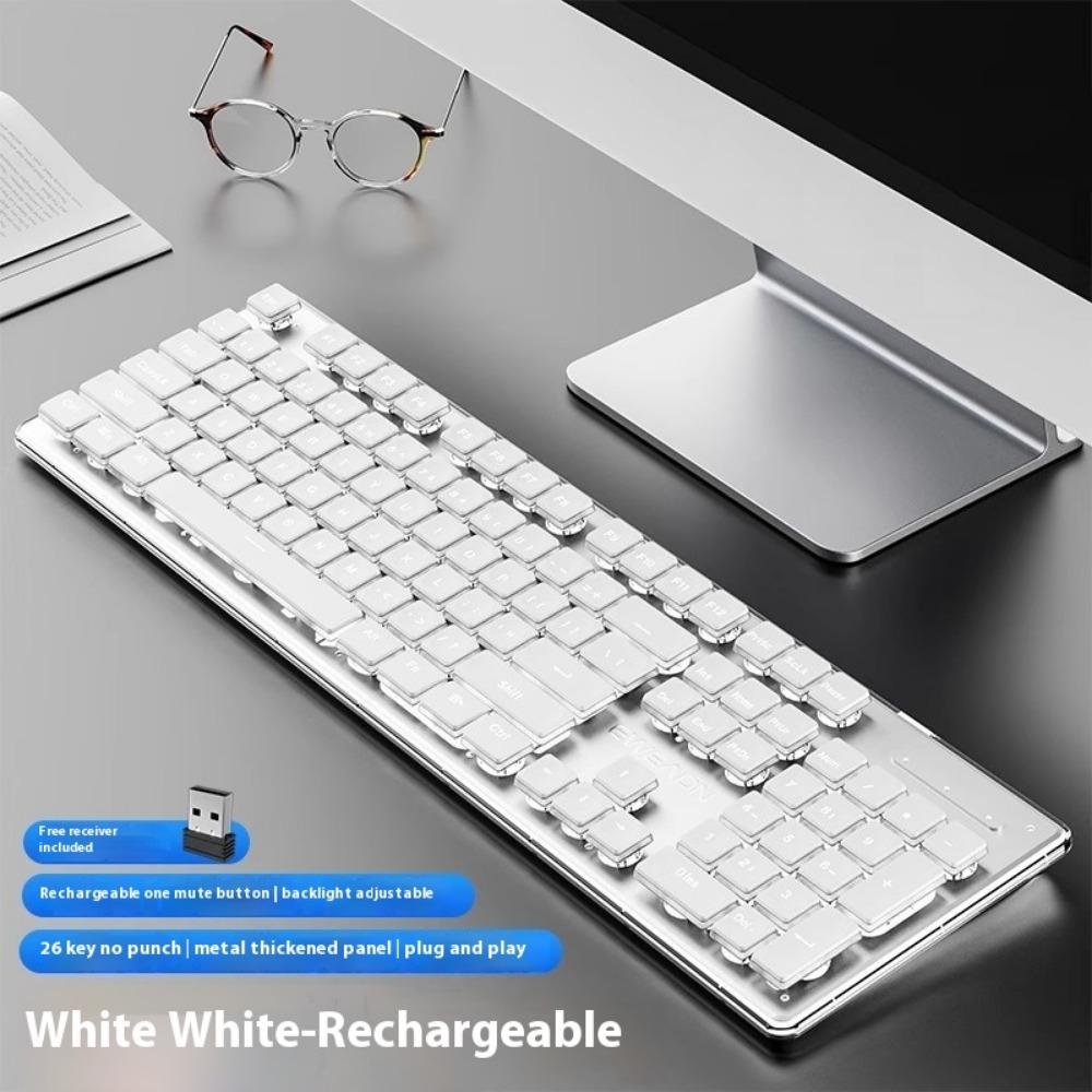 Kabelloses Tastatur- und Maus-Set, Leise Ultradünn Hochwertig Spielcomputer Büromaschinen Gefühl