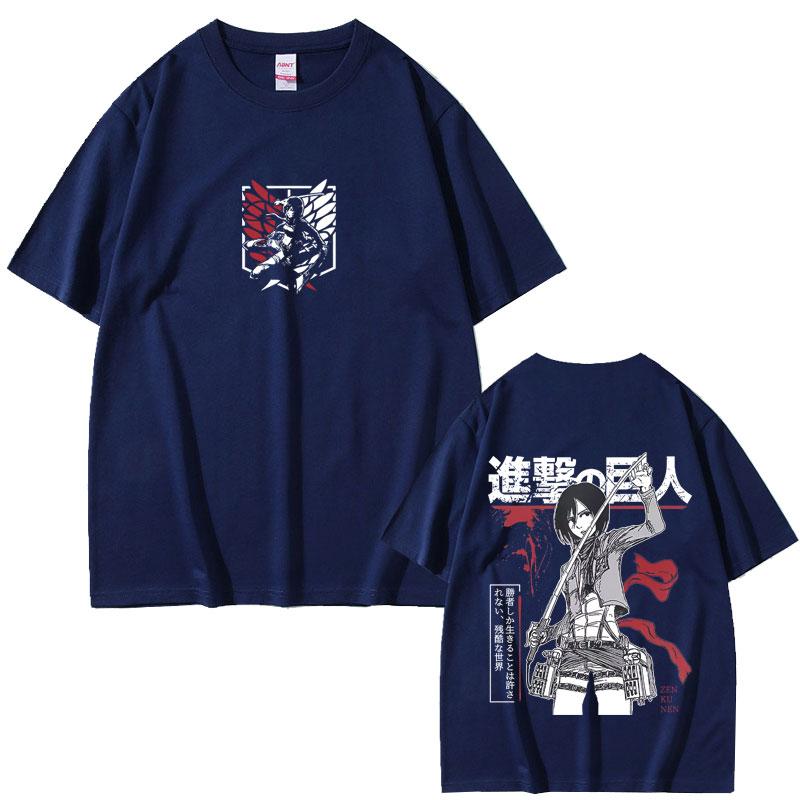 Anime Attack on Titan Mikasa AckerUnisex Merch Tshirt Unisex Women Unisexga Harajuku Oversized T Shirt Male Casual Retro Cotton Tshirts