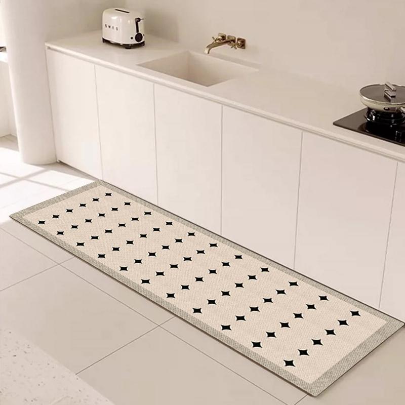 Kitchen Carpet Plaid Style Waterproof Oil-proof Floor Mat Pvc Leather Non-slip Foot Mats Long Strip Home Decoration Rug Alfombra