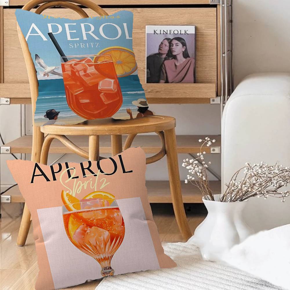Kissenbezug mit Mojito-Motiv, Aperol-S-Spritz-Motiv, bedruckter Kissenbezug für Sofa