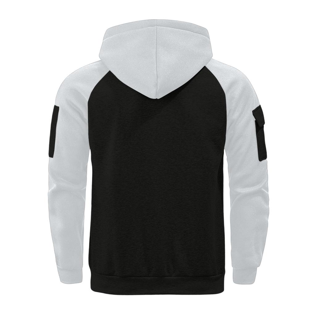 Mens  Pullover Long Sleeve Hoodies Color Block Sweatshirt Fashion Hoodies With Pockets