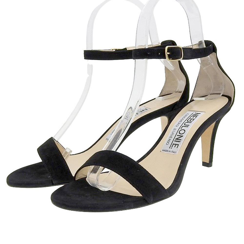 NEBULONI E Unused suede ankle strap sandals for women, black, size 37, 5805 shoes 37 blackUsed