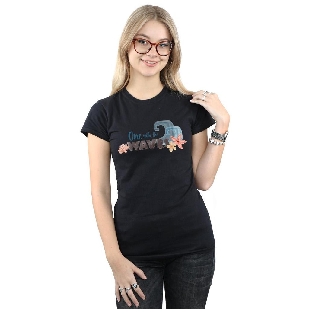 Disney Womens/Ladies Moana One With The Waves Cotton T-Shirt