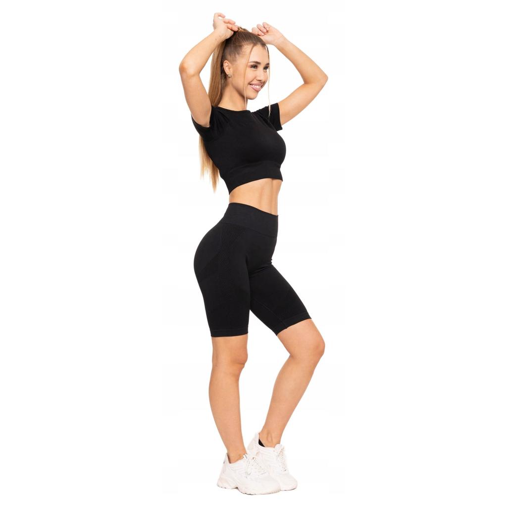 Women's Shorts Moraj Polyamide Push-Up High Waist Black Fitness Shorts