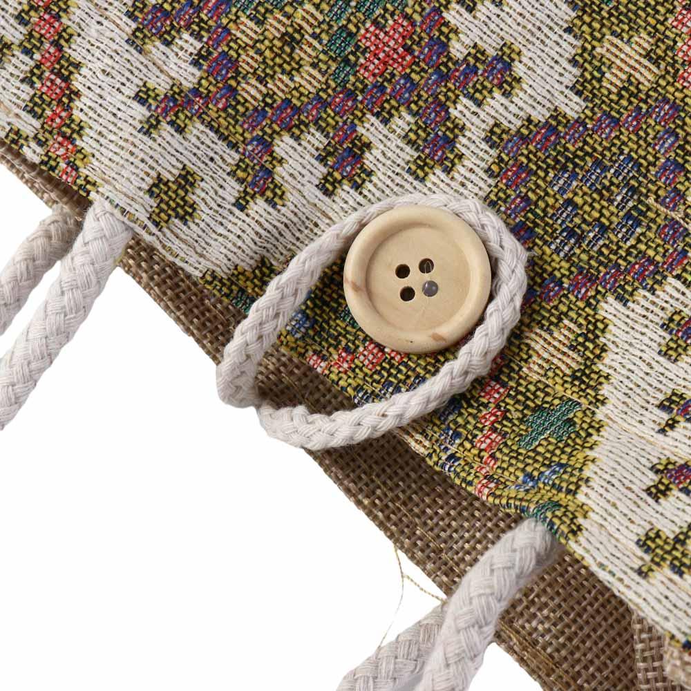 Large Capacity Linen Handbag Print Printing Cloth Lunch Bag Cute Ethnic Style Canvas Bag Picnic