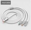 3 in 1 USB Cable 6A 120W USB Cable Fast Charging Data Cord For Iphone Samsung Huawei Xiaomi Multi Port Multiple Charging Wire