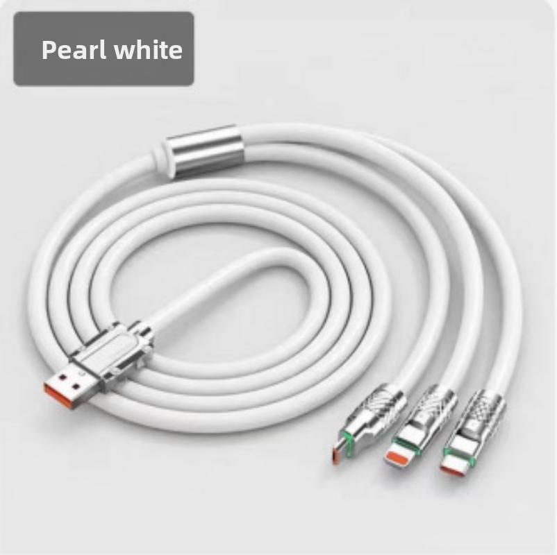 3 in 1 USB Cable 6A 120W USB Cable Fast Charging Data Cord For Iphone Samsung Huawei Xiaomi Multi Port Multiple Charging Wire