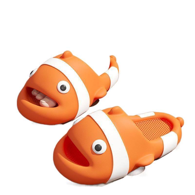 Cartoon Clownfisch Kinder rutschfeste Sommerslipper für Jungen und Mädchen - Indoor Eltern-Kind Badezimmer Schuhwerk