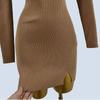 High Collar Pure Color Short Silm Hip Knitwear Dress Sweater Inner Soft Stretch Women's Clothing Thick