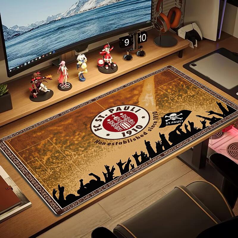 FC St. Pauli Color Mouse Pad Large Gaming Table Cushion Non-slip Laptop Tablet Big Mousepad XXL Mat Mini PC Playmat With Lock edge