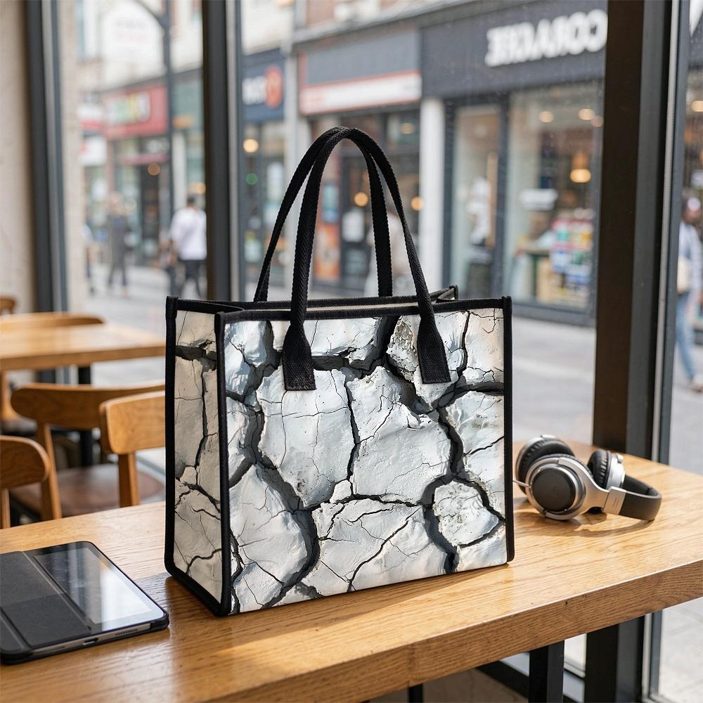Cracked Pattern Tote Bag Fashion Casual Large Capacity Daily Shoulder Handbag