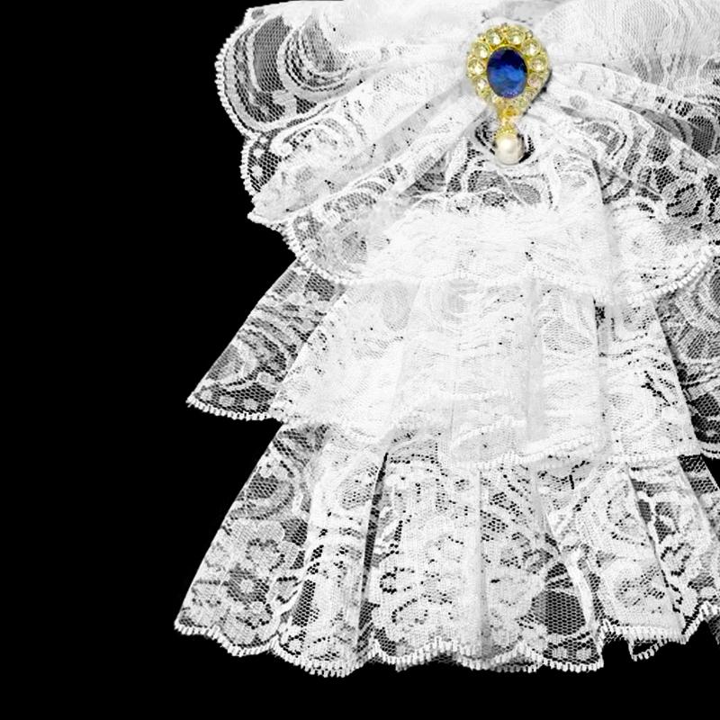 1Pc Small Collar With Gemstone Scarf Elegant Palace Ralph Collar Vintage Lace Decorative Collar Fake Collar Palace Lapel