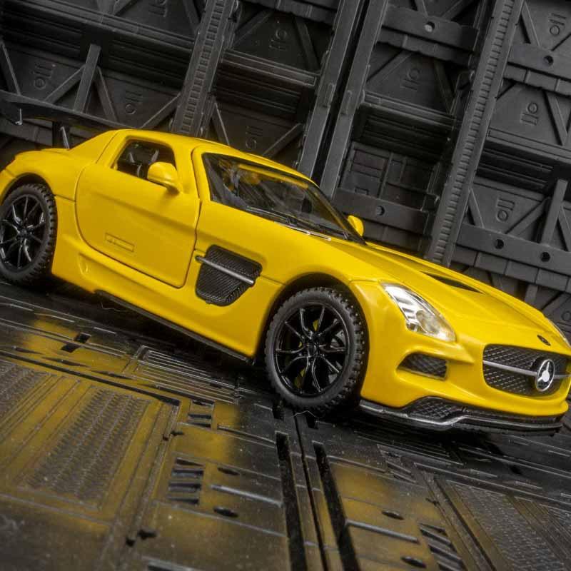 1/32 Scale Benz SLS AMG Super Sports Car Alloy Diecast Model Car Simulation Modle Car Collect Decorations Gift Box for Friend