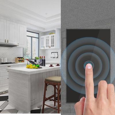 Interruttore Smart Touch WiFi Tuya Standard USA, Modello Universale con Controllo APP per Singola Fase/Neutro.