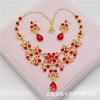 Fashion Necklace And Earrings Set - Leaf And Droplet Wedding Set - Bride's Jewelry Set