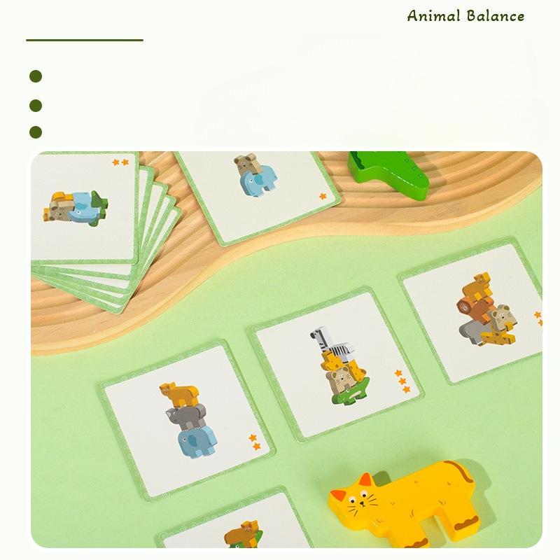 Wooden Fun Animal Stacking Music Balance Stacking High Children'S Puzzle Stacking Building Block Early Education Toys