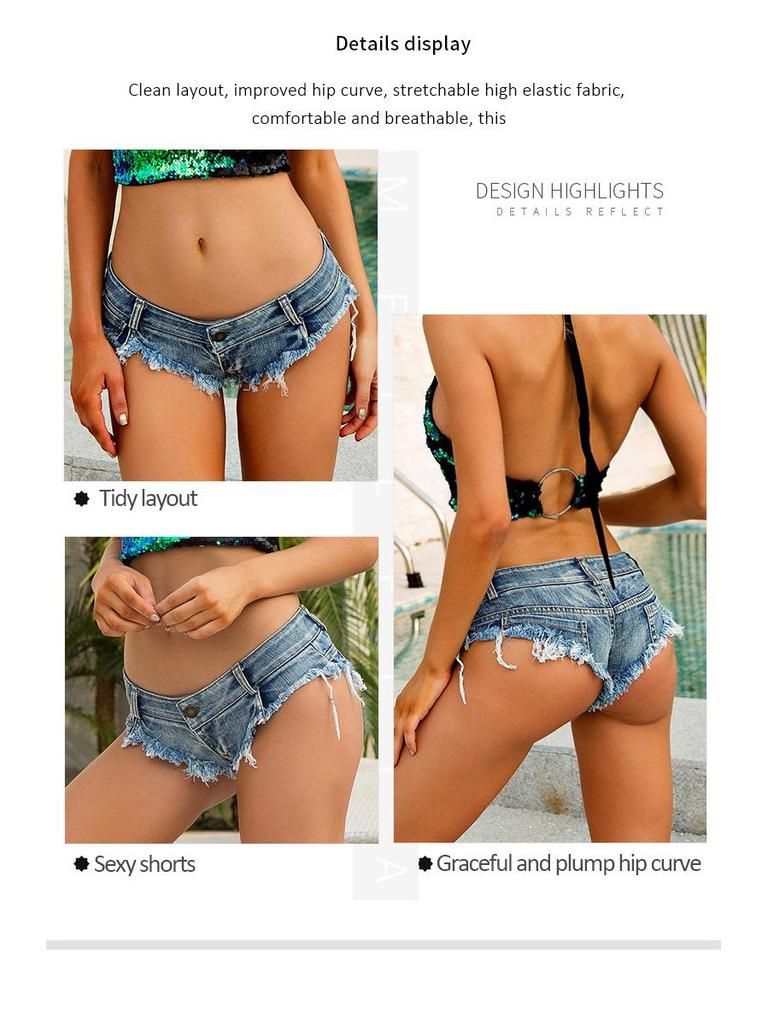 Meileya Estate Sexy Pantaloncini di Jeans Super Corti da Donna per Nightclub