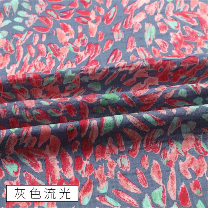 Cotton Dress Thin Cheongsam Summer Pants Fabric Anti Mosquito Dark Cell Seersucker Cotton And Linen Cloth Printing Artificial