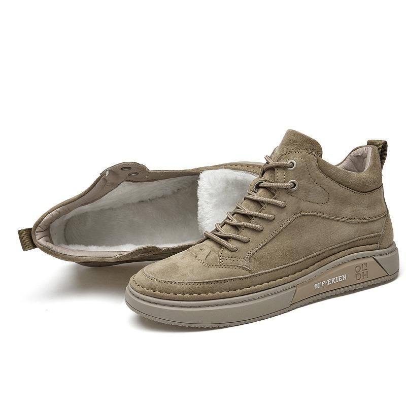 Genuine Leather Boots New Desert Boots Comfort Sneakers Ankle Boot Casual Shoes Fashion Men Plush Warm High Quality Cowboy Boots