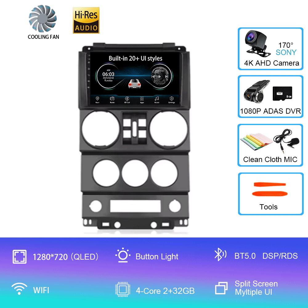 For Jeep Wrangler Unlimited 3 JK 2008 - 2010 Android 14 Car Radio Multimedia PlayerNavigation GPS Autoradio Carplay Head Unit