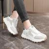 YB2F28 Breathable White Shoes: 2025 Spring & Autumn Wear-Resistant, Height-Boosting, Korean-Style, Casual Sneakers