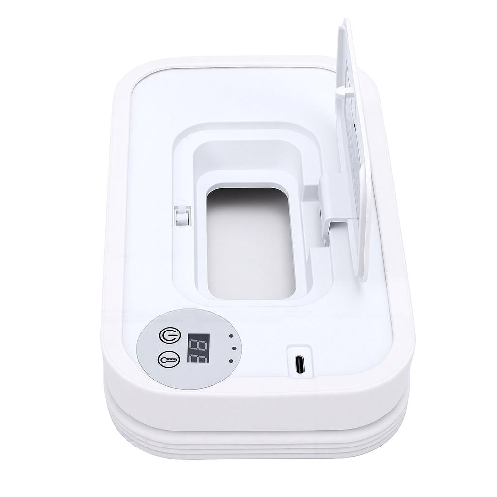 Wet Wipe Warmer Foldable Digital Display Wipe Heater with 3 Adjustable Temperatures Night Light Sealed Lid for Home