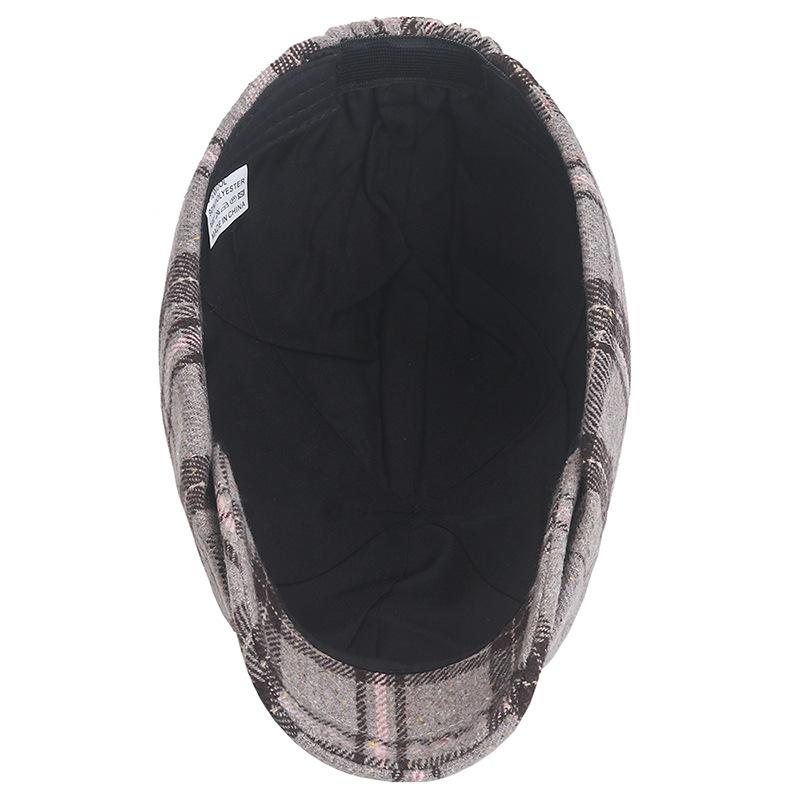 Men Women Autumn Winter Octagonal Flat Cap Retro Artist Painter Beret Hat for Men Male Female Plaid Wool Beret Cap
