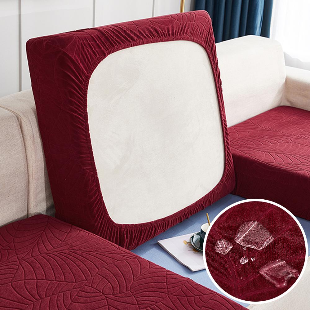Elastic Jacquard Sofa Covers Waterproof Dust Prevention Seat Cushion Cover Solid Color Slipcover Suitable For Living Room
