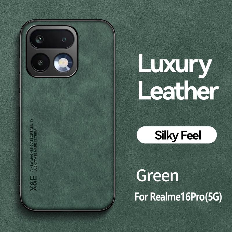 For Realme 16 15 14 Pro Plus 14T Light Luxury Sheepskin Magnetic Phone Case For Realme GT8 GT7 C85 Pro C75 GT6 GT6T GT7T