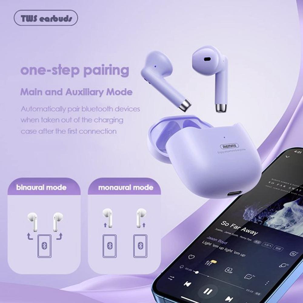 Auricolari wireless Viola Bluetooth 5.3 Cancellazione del rumore Auricolari dente blu Auricolari wireless TWS con custodia di ricarica per iPhone Android