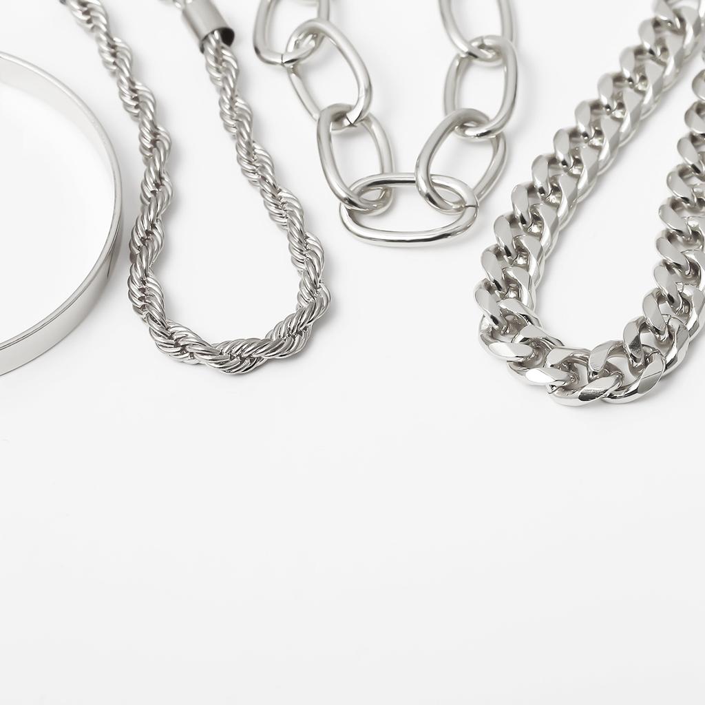 New Jewelry, Stacked Personalized Street Shot Set Jewelry, Exaggerated Thread Twist Alloy Bracelet for Women