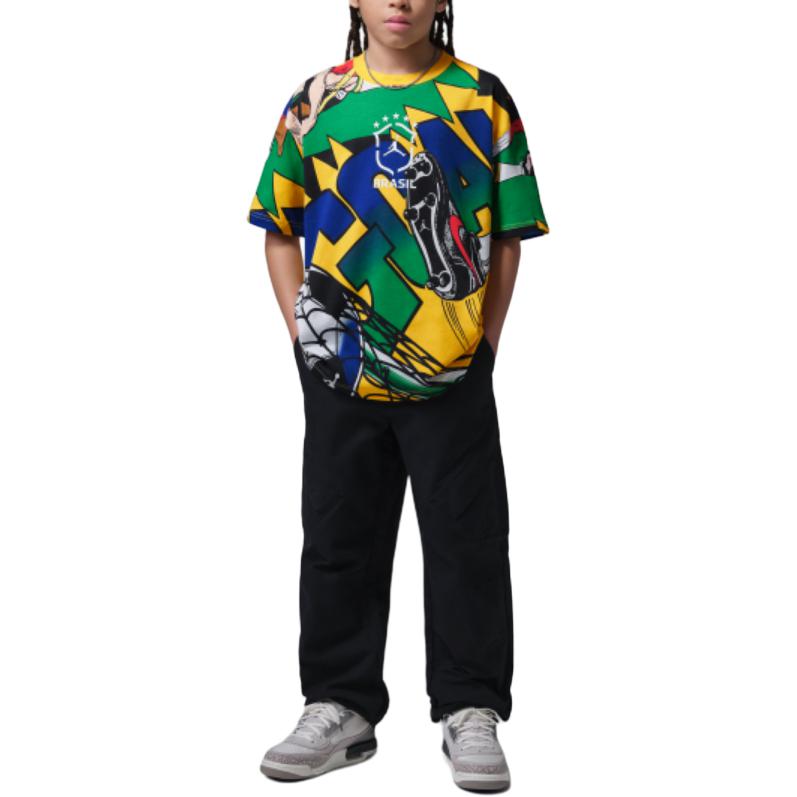 Jordan Essentials T-Shirt All Over Print Crew Neck Short Sleeve Kids tops IW7909-741