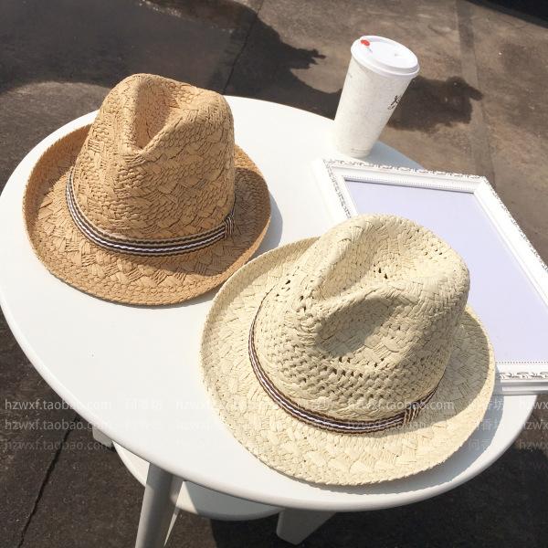 South Korea's New Parent-child Lafite Straw Hat, Sun Hat, Men's and Children's Gift Hat, Beach Sunscreen Sun Hat Summer