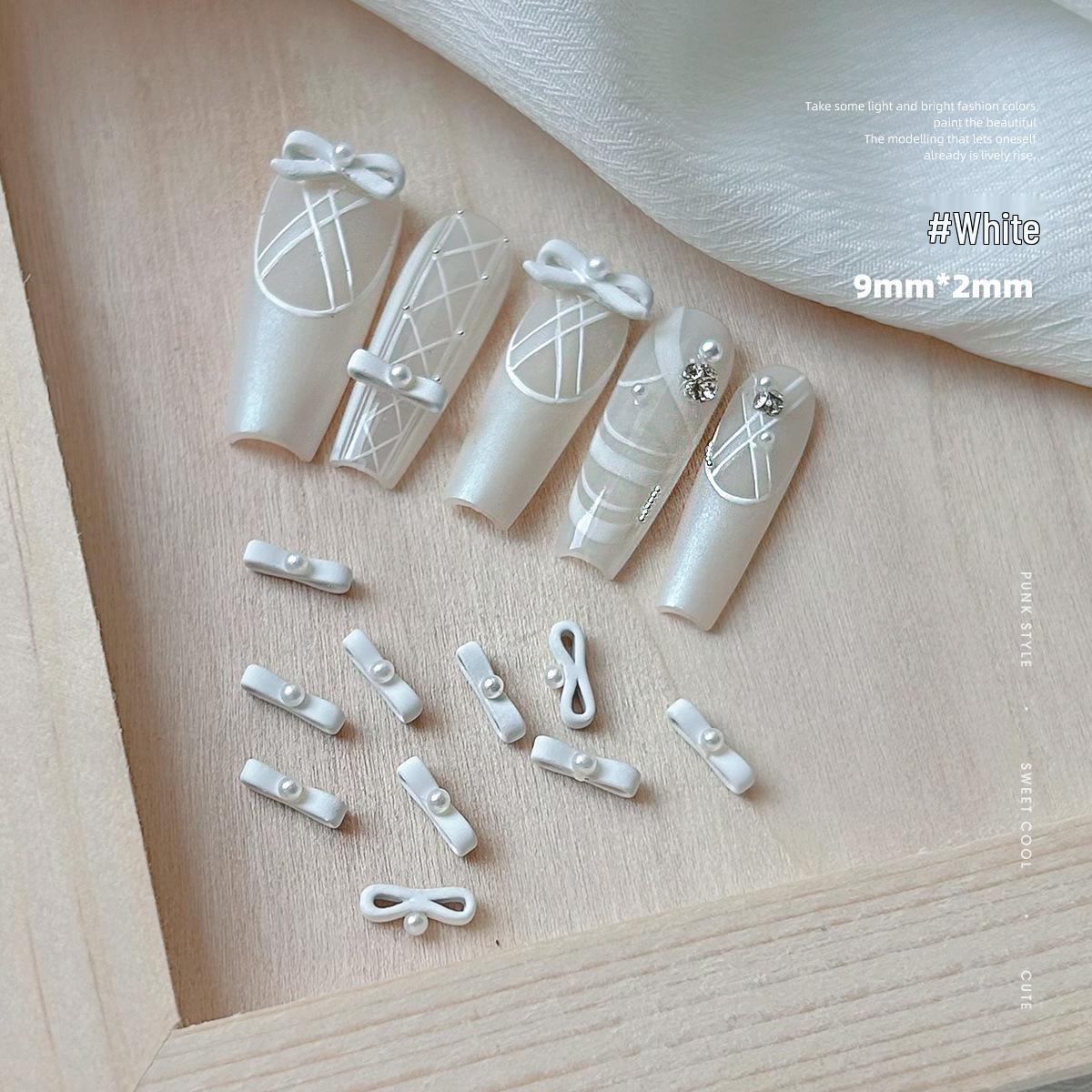 

Ballet Flats Bow 3D Butterfly Nail Art Jewelry: Press-On Nail Accessories with Rhinestones