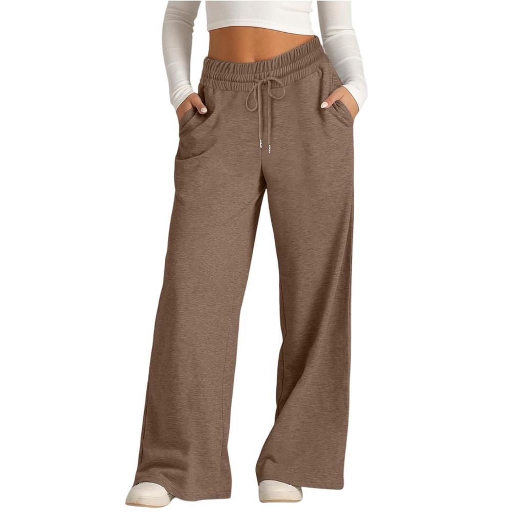 Women's Wide-leg Sweatpants Fashionable Drawstring Loose Sweatpants