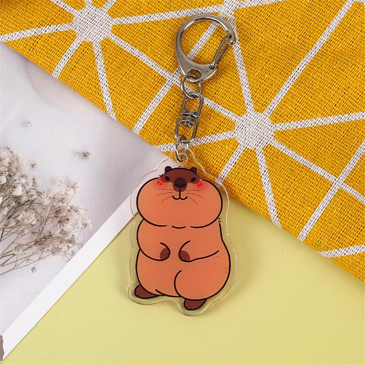 Internet Celebrity Nezha Sea Adventure Cute Marmot Acrylic Keychain - Fun Pendant for Bags and Ornament