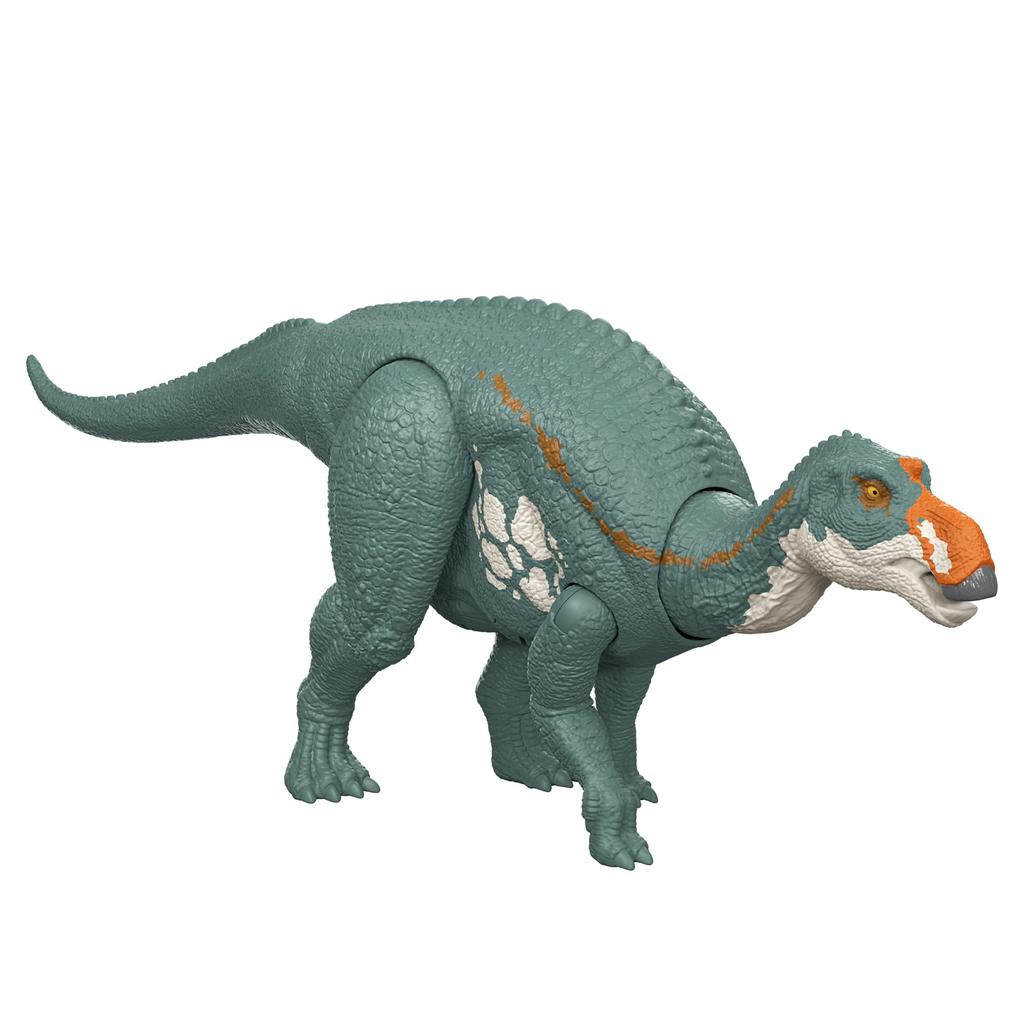 Mattel Jurassic World Roaring Maiasaura Action Dinosaur Moving Approximately inches Ages 4 and JGC82 Figure, Kids' Toy, Large, Figure, 12.5 Long, Up,