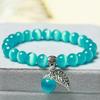 Natural Color Agate Cat'S Eye Stone Bracelet For Women  Beaded Bracelet Aesthetic Bangles Jewelry