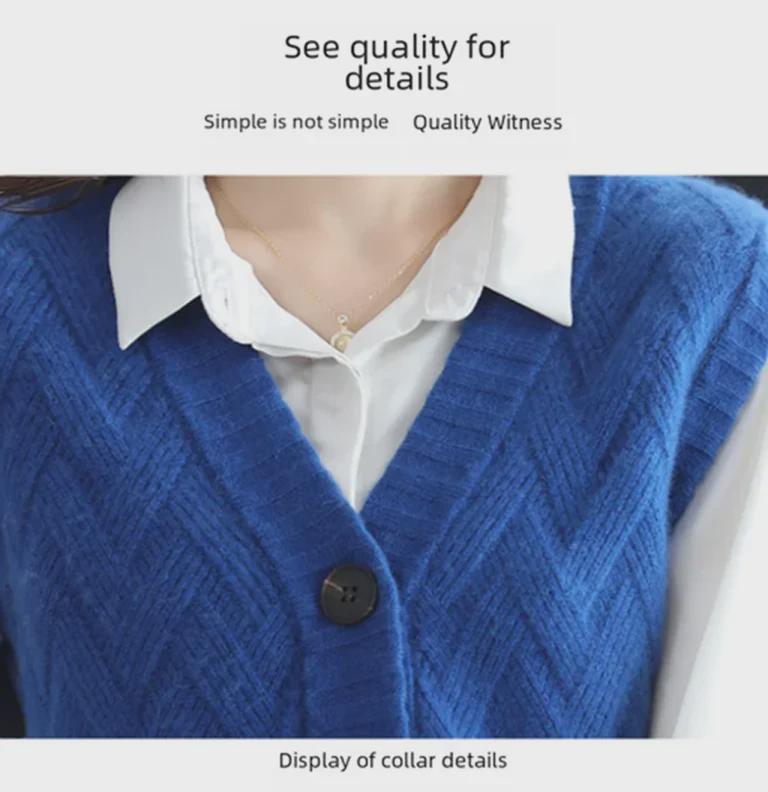 Vestă tricotată pentru femei: Top pulover fără mâneci pentru stratificare Primăvară/Toamnă 2024