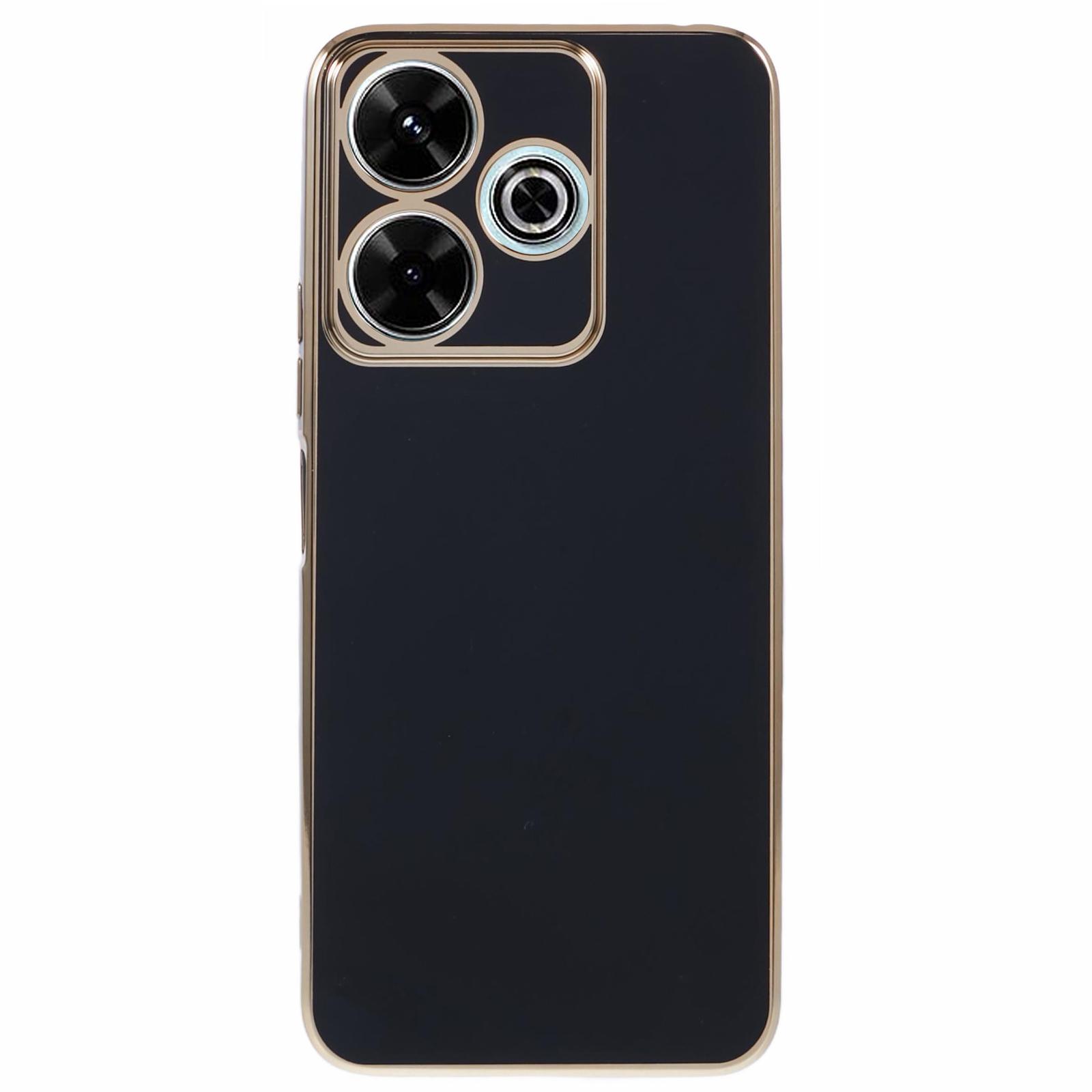 

For Xiaomi Redmi 13 5G/13 4G/Note 13R 5G Case TPU 6D Electroplating Phone Cover Shock-Absorption Black