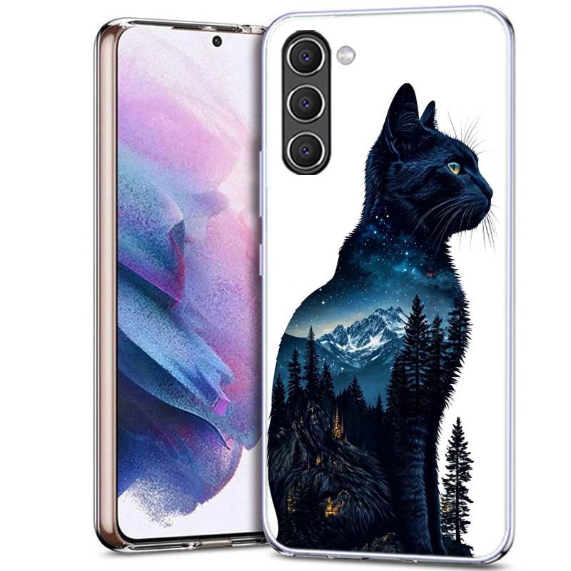Forest and Cat Phone Case for Samsung A54 A14 A24 A34 A17 A37 A57 A55 A35 A25 A15 A13 A23 A33 A53 A07 A05S A04S A03 A73 Galaxy N