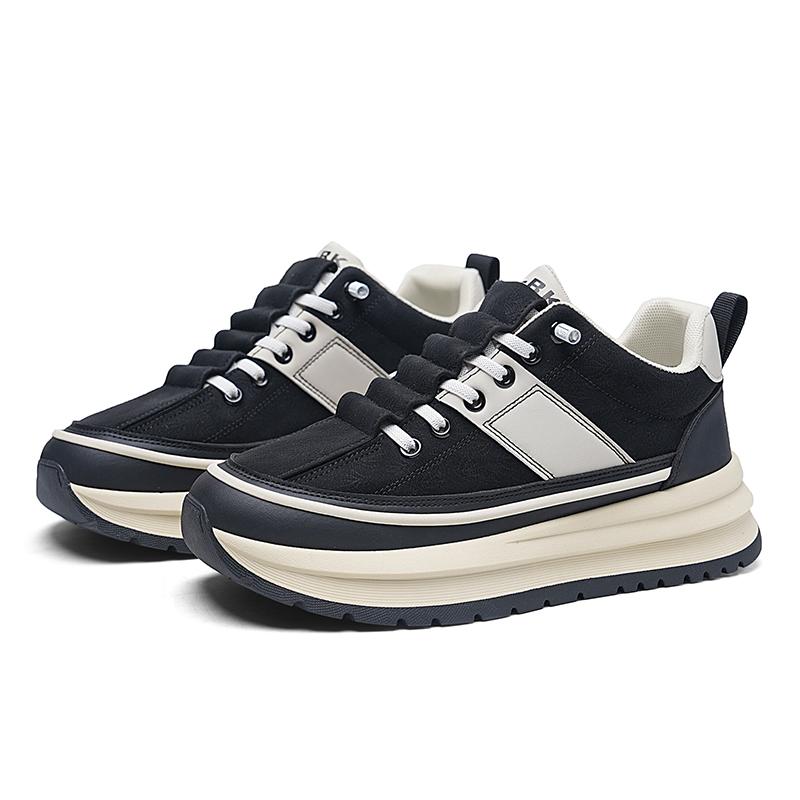 

Мужские туфли для вождения Осень Новые Низкий вырез Спортивная звезда Тот же стиль обуви Модные Трендовые Беговые Мягкая подошва Обувь с увеличением роста 44 чёрный