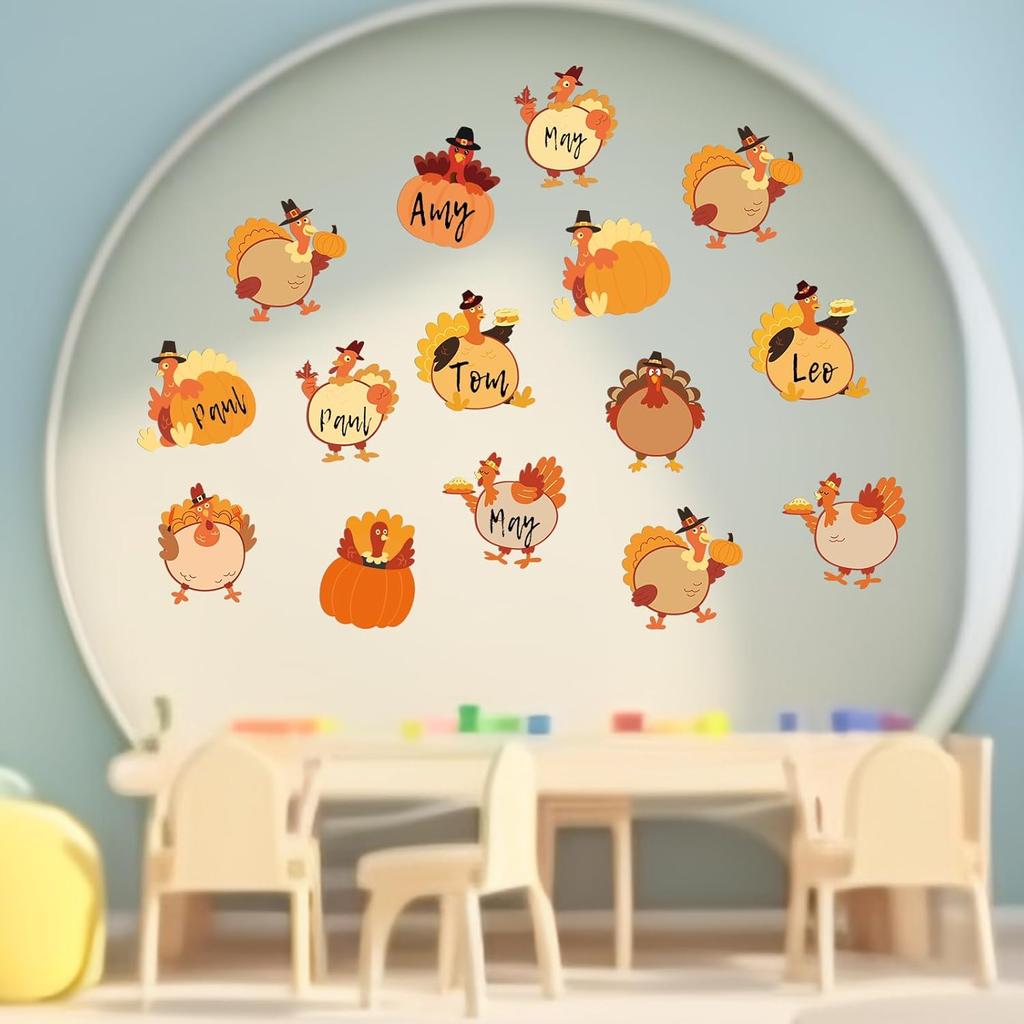 Fancy Land Turkey Cutouts 54 Pcs Fall Thanksgiving Decorations Holiday School Party Classroom Bulletin Board Decor