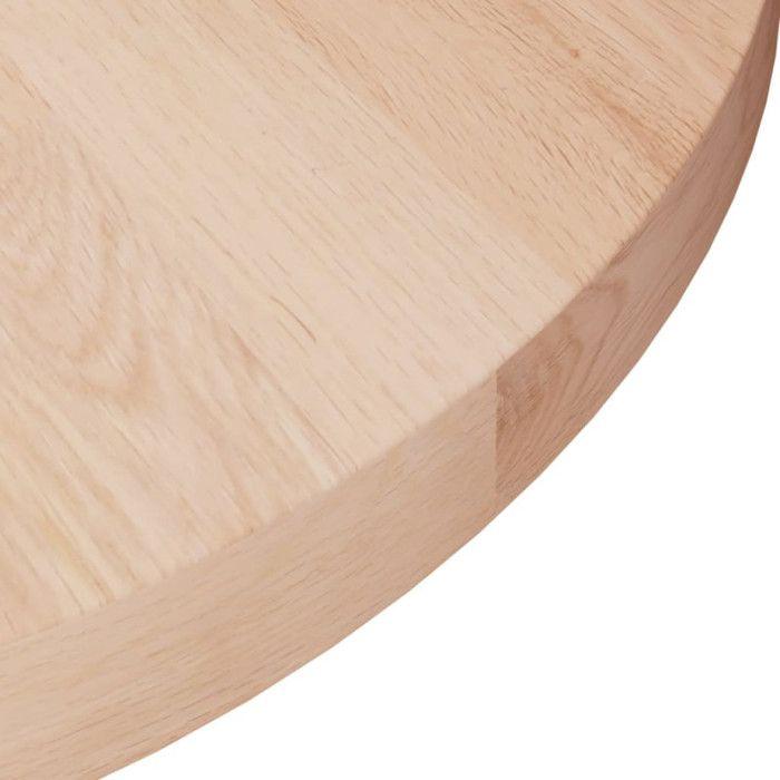 342902 vidaXL Round Table Top Ø50x2.5 Cm Solid Untreated Oak Wood