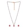 Mangalsutra Estele Rose Gold Zircon Ruby Stone Designer Necklace Set For Women